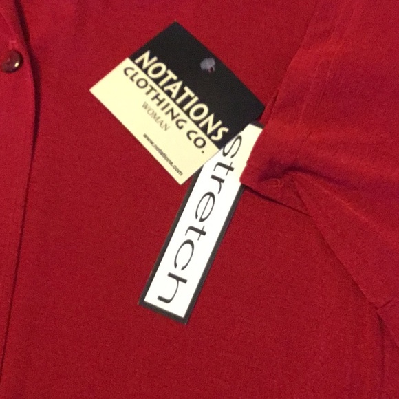 Red Short Sleeve Blouse - Picture 5 of 5